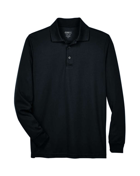 CORE365 Men's Pinnacle Performance Long Sleeve Piqué Polo. 88192 - Black