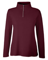 CORE365 Women's Fusion ChromaSoft™ Pique Quarter-Zip Pullover. CE405W - Burgundy