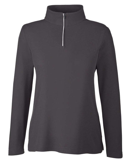 CORE365 Women's Fusion ChromaSoft™ Pique Quarter-Zip Pullover. CE405W - Carbon