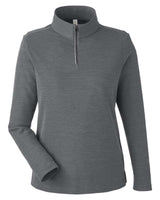 CORE365 Women's Fusion ChromaSoft™ Pique Quarter-Zip Pullover. CE405W - Carbon Heather
