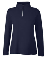CORE365 Women's Fusion ChromaSoft™ Pique Quarter-Zip Pullover. CE405W - Classic Navy