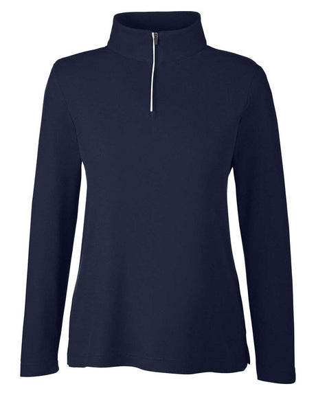 CORE365 Women's Fusion ChromaSoft™ Pique Quarter-Zip Pullover. CE405W - Classic Navy