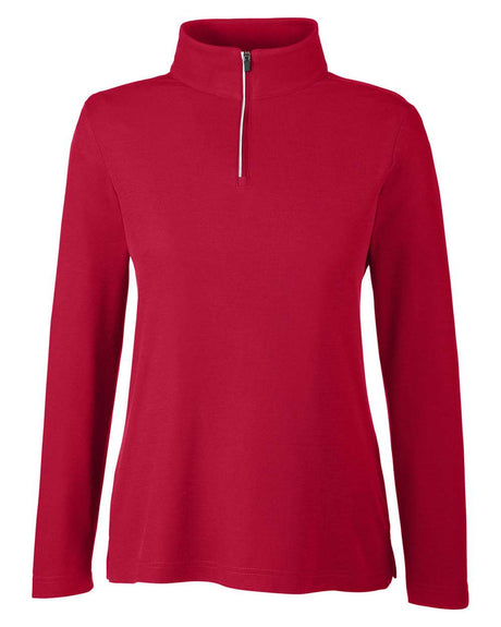 CORE365 Women's Fusion ChromaSoft™ Pique Quarter-Zip Pullover. CE405W - Classic Red