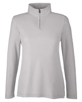 CORE365 Women's Fusion ChromaSoft™ Pique Quarter-Zip Pullover. CE405W - Platinum