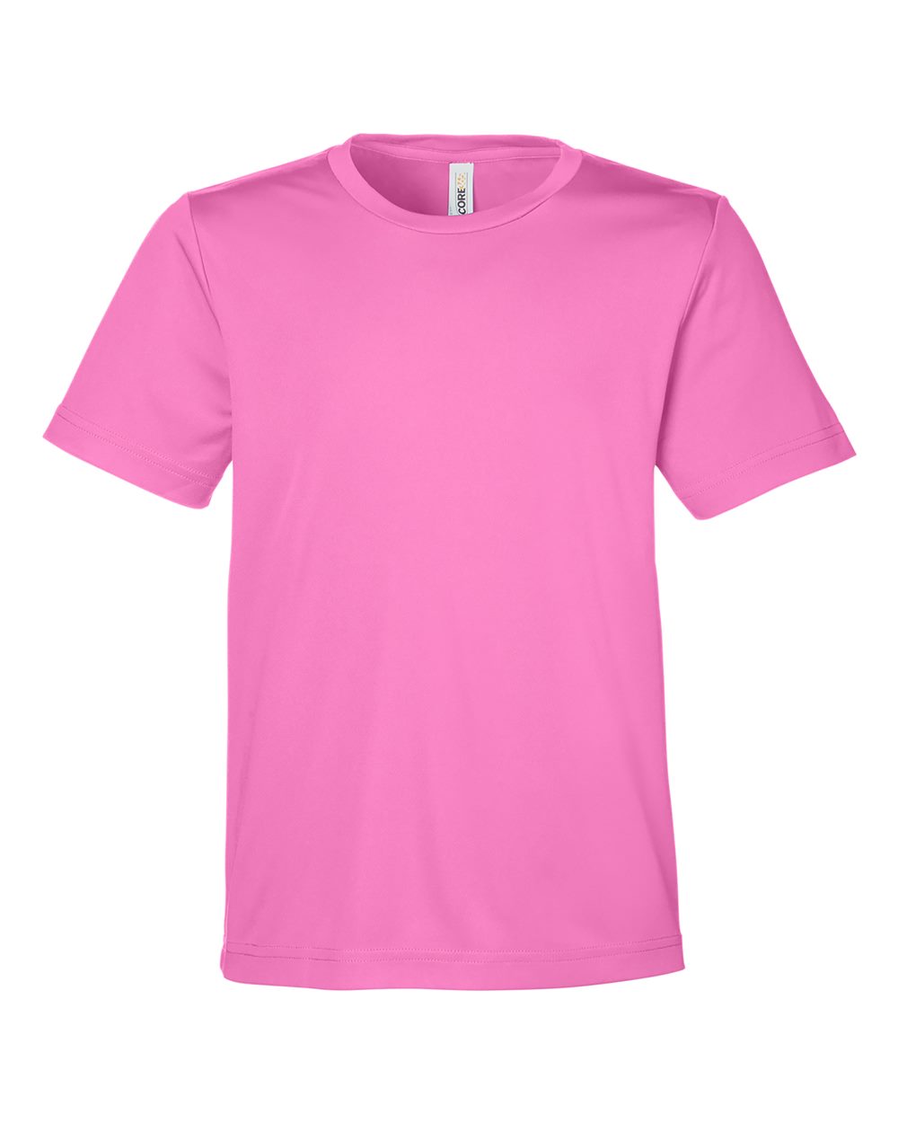 CORE365 Youth Capital Performance T-Shirt. CE10Y - Charity Pink