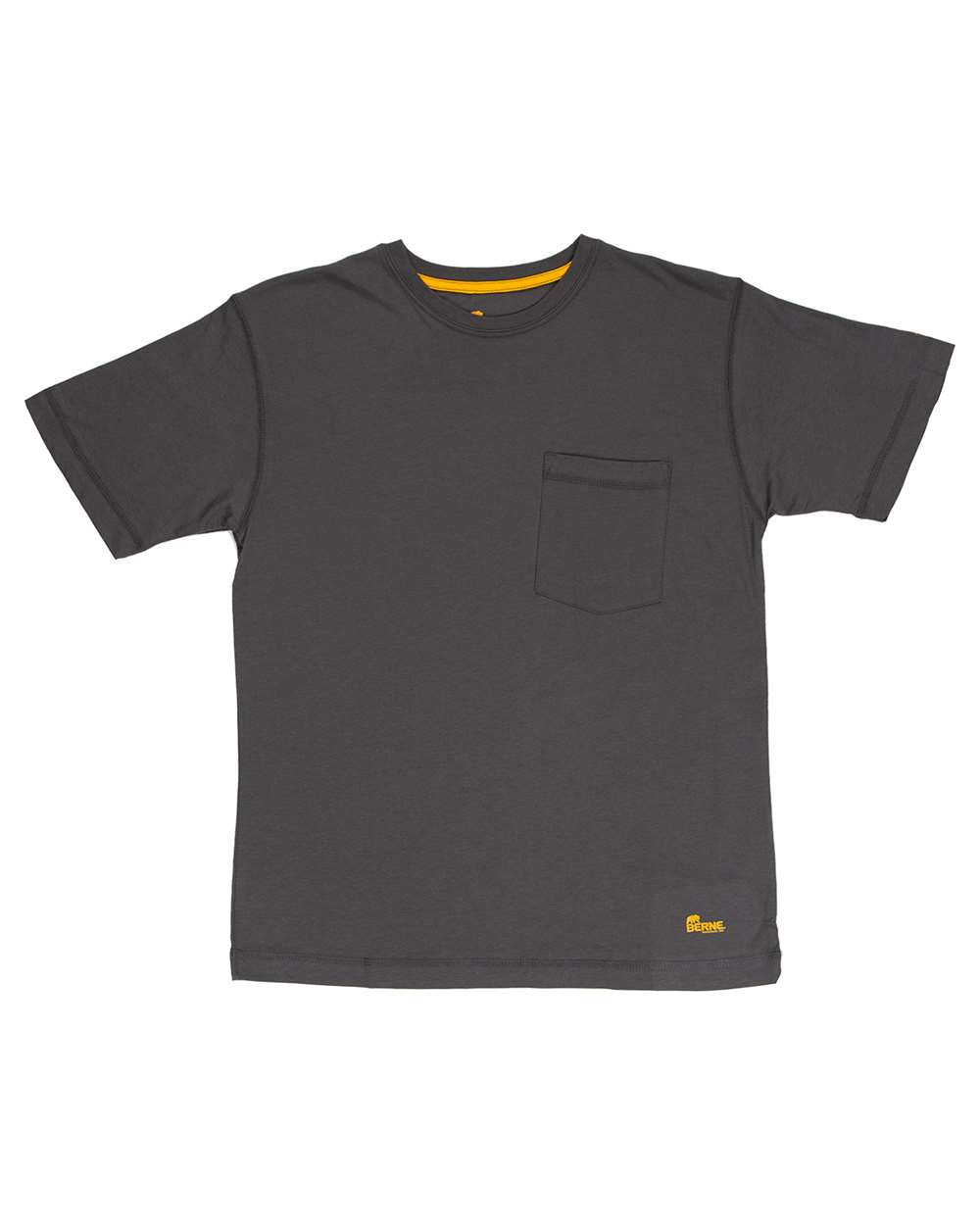 Berne Apparel Men's Lightweight Performance Pocket T-Shirt. BSM38 - Slate