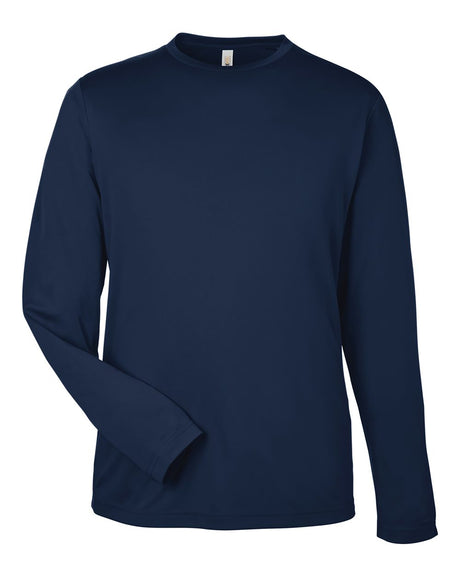 CORE365 Unisex Capital Long Sleeve Performance T-Shirt. CE10L - Classic Navy