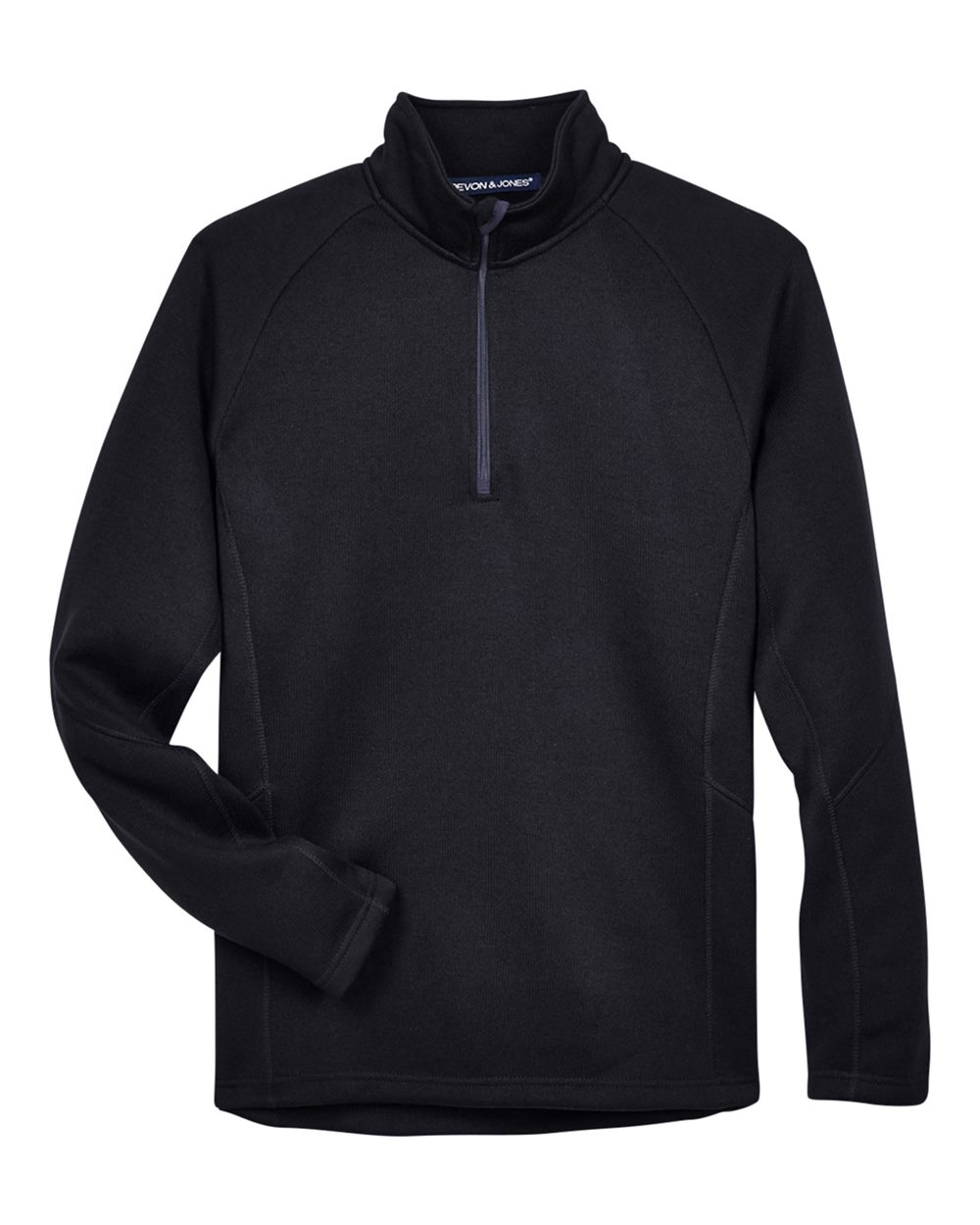 Devon & Jones Unisex Bristol Sweater Fleece Quarter-Zip Pullover. DG792 - Black