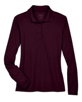 CORE365 Women's Pinnacle Performance Long Sleeve Piqué Polo. 78192 - Burgundy