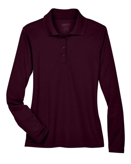 CORE365 Women's Pinnacle Performance Long Sleeve Piqué Polo. 78192 - Burgundy