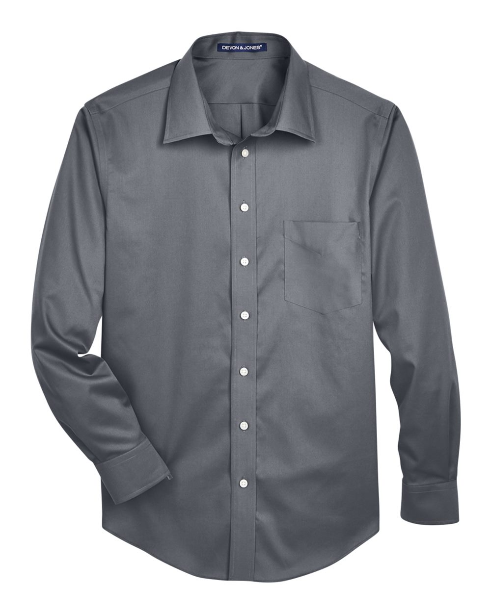 Devon & Jones Men's Crown Collection® Solid Stretch Twill Woven Dress Shirt. DG530 - Graphite