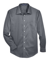 Devon & Jones Men's Crown Collection® Solid Stretch Twill Woven Dress Shirt. DG530 - Graphite