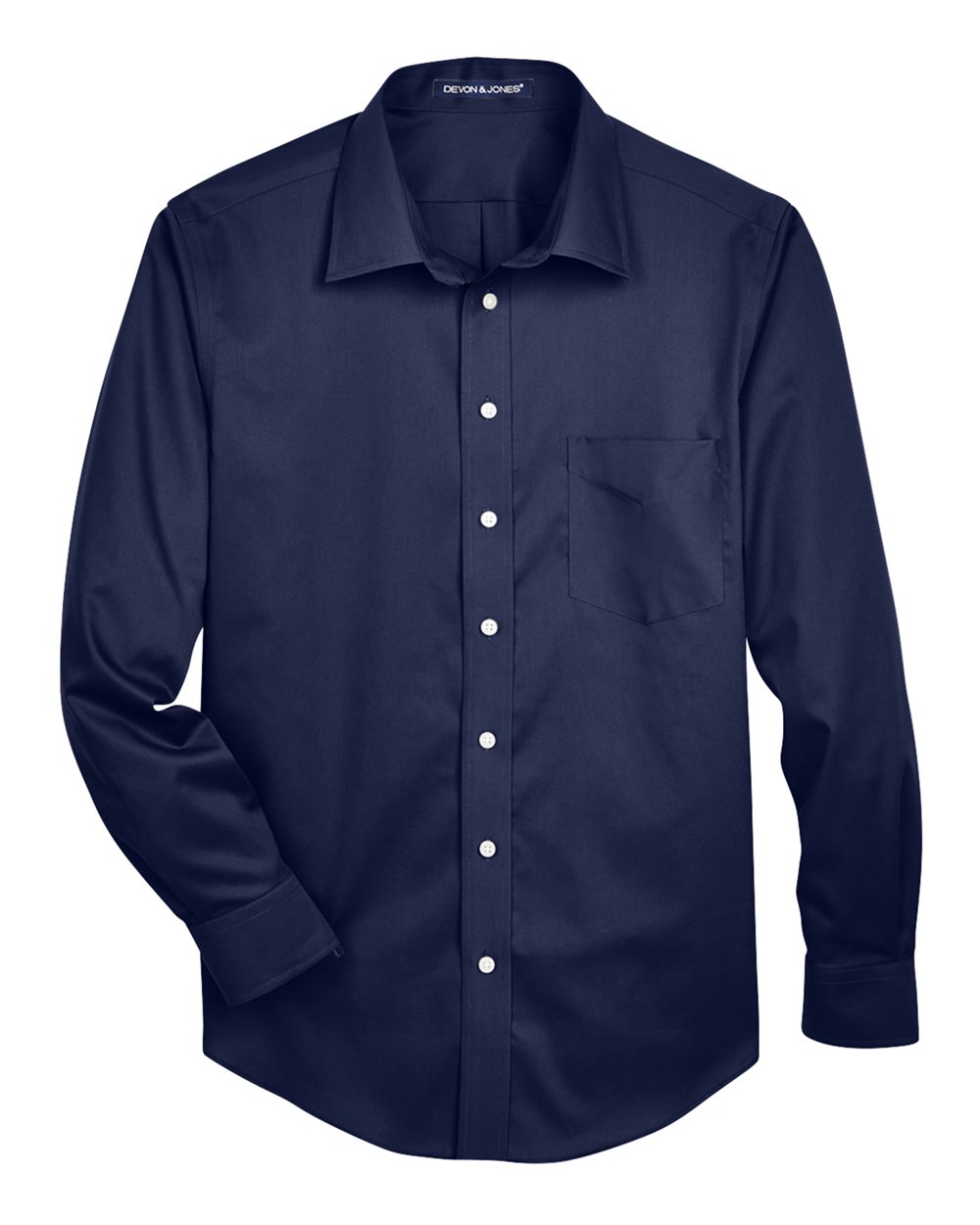 Devon & Jones Men's Crown Collection® Solid Stretch Twill Woven Dress Shirt. DG530 - Navy