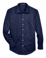 Devon & Jones Men's Crown Collection® Solid Stretch Twill Woven Dress Shirt. DG530 - Navy