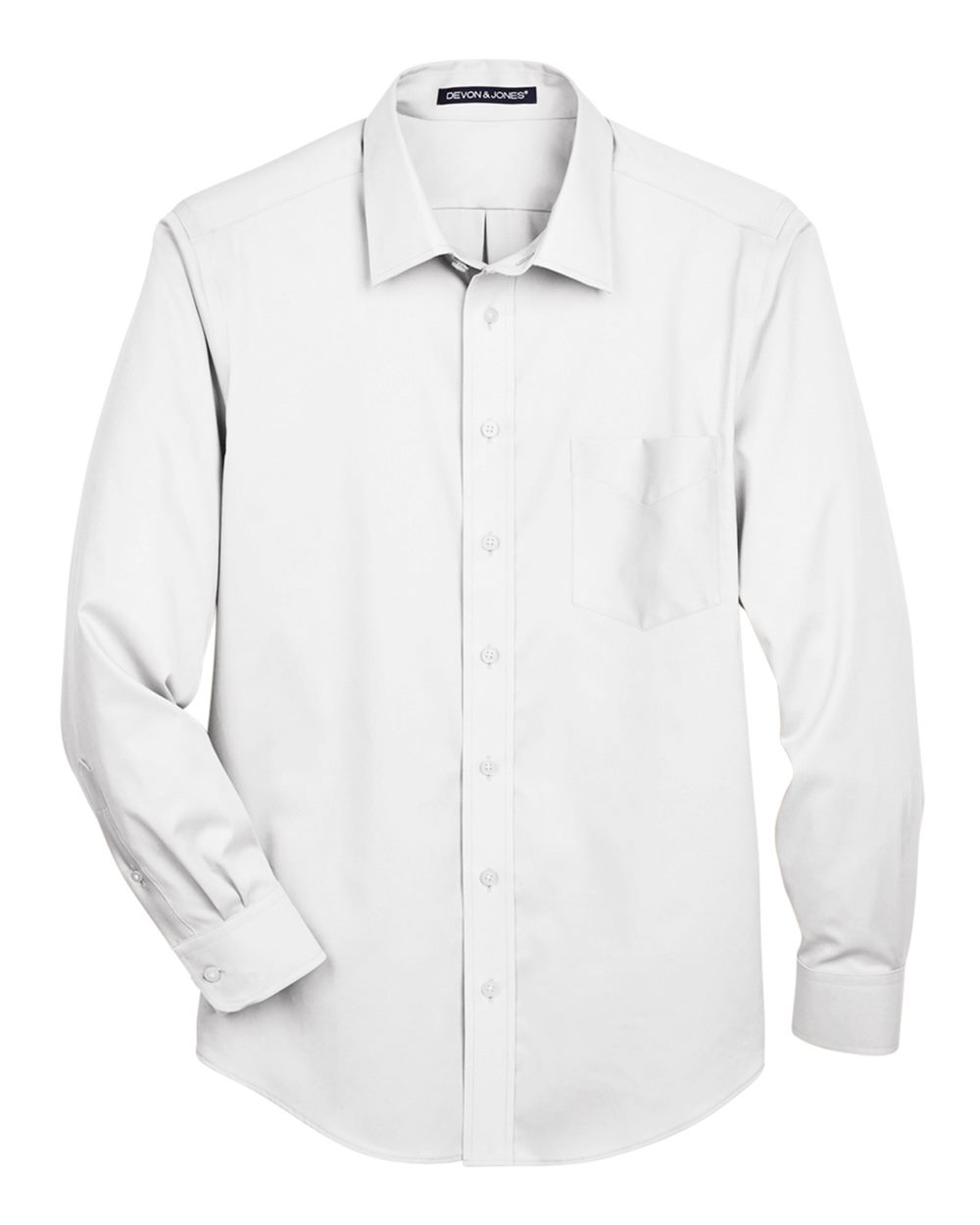 Devon & Jones Men's Crown Collection® Solid Stretch Twill Woven Dress Shirt. DG530 - White