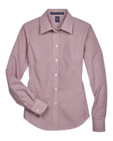 Devon & Jones Women's Crown Collection® Gingham Check Woven Dress Shirt. D640W - Burgundy