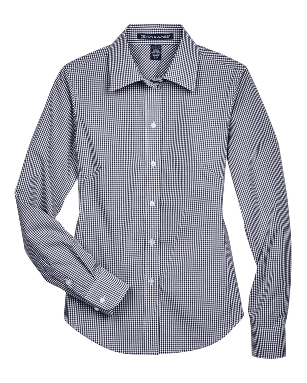 Devon & Jones Women's Crown Collection® Gingham Check Woven Dress Shirt. D640W - Navy