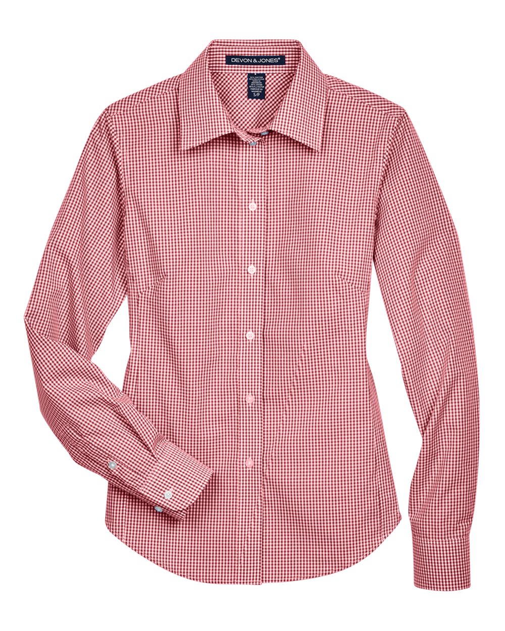 Devon & Jones Women's Crown Collection® Gingham Check Woven Dress Shirt. D640W - Red