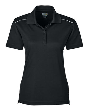 CORE365 Women's Radiant Performance Piqué Polo with Reflective Piping. 78181R - Black
