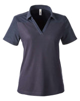 CORE365 Women's Fusion ChromaSoft™ Colorblock Polo. CE112CW - Classic Navy/ Classic Navy Heather