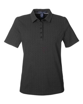 Devon & Jones Women's Crownlux Performance® Geo Polo. DG101W - Black/ Graphite