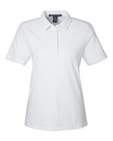 Devon & Jones Women's Crownlux Performance® Geo Polo. DG101W - White/ Silver