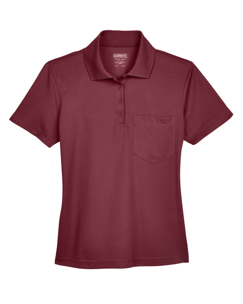 CORE365 Women's Origin Performance Piqué Polo with Pocket. 78181P - Burgundy