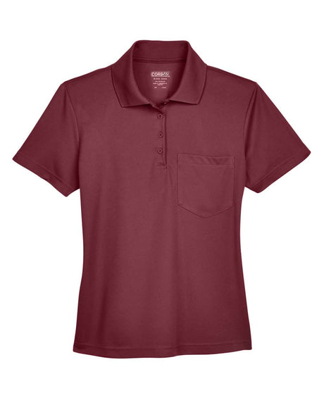 CORE365 Women's Origin Performance Piqué Polo with Pocket. 78181P - Burgundy