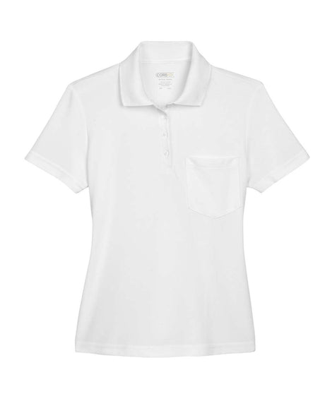CORE365 Women's Origin Performance Piqué Polo with Pocket. 78181P - White