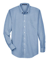 Devon & Jones Men's Crown Collection® Gingham Check Woven Dress Shirt. D640 - French Blue