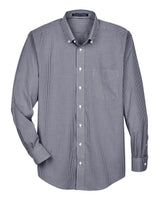Devon & Jones Men's Crown Collection® Gingham Check Woven Dress Shirt. D640 - Navy