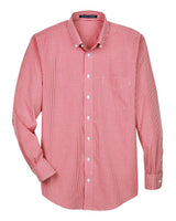Devon & Jones Men's Crown Collection® Gingham Check Woven Dress Shirt. D640 - Red