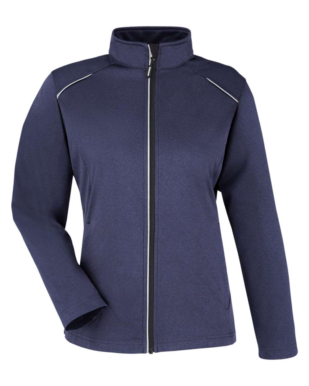 CORE365 Women's Techno Lite Three-Layer Knit Tech-Shell. CE708W - Classic Navy Heather