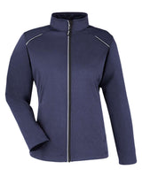 CORE365 Women's Techno Lite Three-Layer Knit Tech-Shell. CE708W - Classic Navy Heather