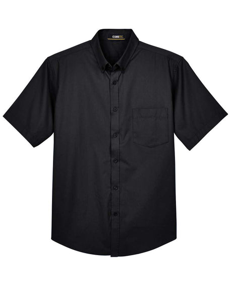 CORE365 Men's Optimum Short Sleeve Twill Dress Shirt. 88194 - Black