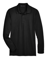 Devon & Jones Men's CrownLux Performance® Plaited Long Sleeve Polo. DG20L - Black