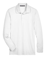 Devon & Jones Men's CrownLux Performance® Plaited Long Sleeve Polo. DG20L - White
