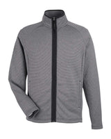 CORE365 Men's Venture Heathered Stripe Full-Zip Jacket. CE72 - Black/ White