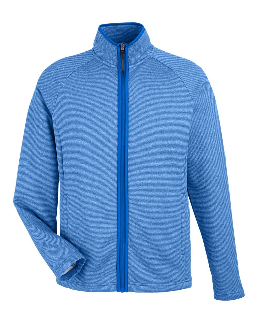 CORE365 Men's Venture Heathered Stripe Full-Zip Jacket. CE72 - True Royal/ White