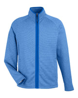 CORE365 Men's Venture Heathered Stripe Full-Zip Jacket. CE72 - True Royal/ White