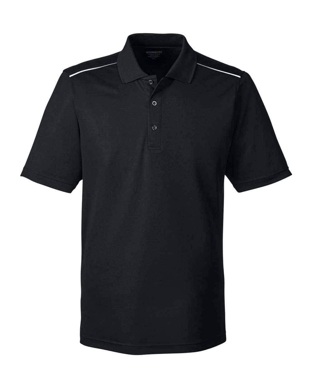 CORE365 Men's Radiant Performance Piqué Polo with Reflective Piping. 88181R - Black