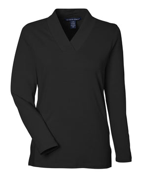 Devon & Jones Women's Raleigh Shawl Collar Knit Top. DP121W - Black
