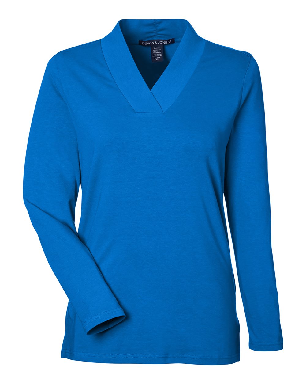Devon & Jones Women's Raleigh Shawl Collar Knit Top. DP121W - French Blue