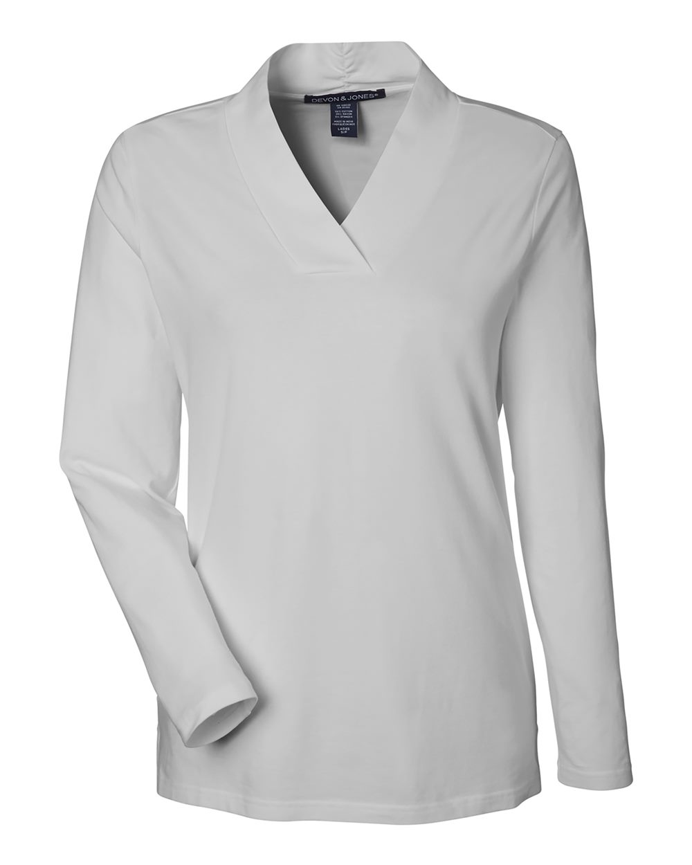 Devon & Jones Women's Raleigh Shawl Collar Knit Top. DP121W - Grey