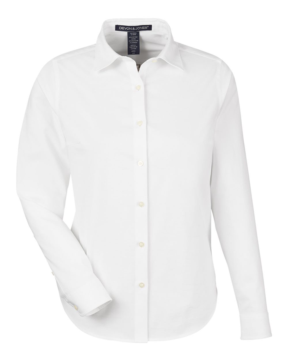 Devon & Jones Women's CrownLux Performance® Spencer Poplin Dress Shirt. DG505W - White