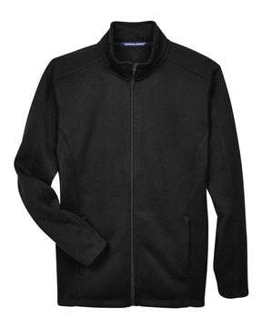 Devon & Jones Men's Bristol Full-Zip Sweater Fleece Jacket. DG793 - Black
