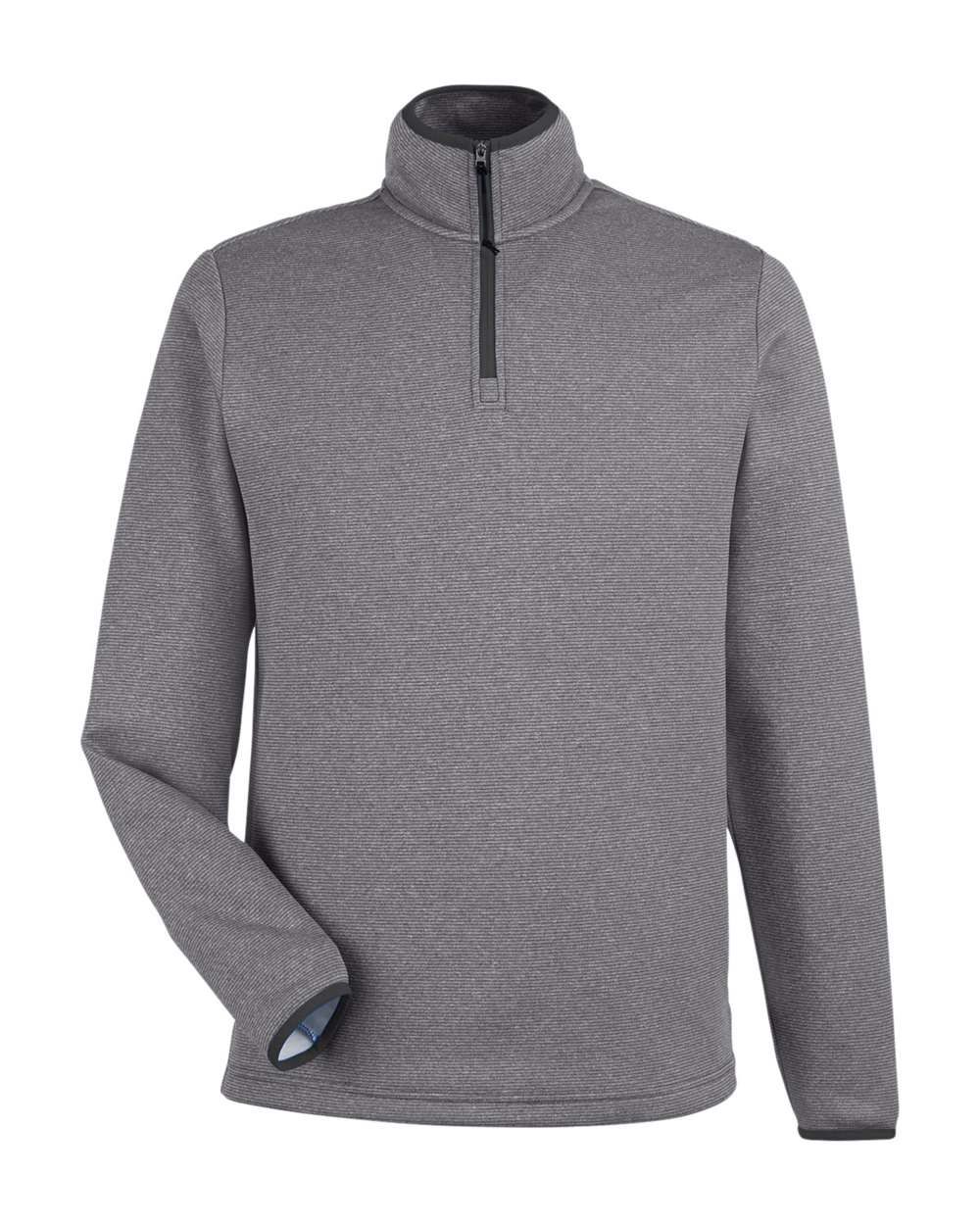 CORE365 Men's Venture Heathered Stripe Quarter-Zip Pullover. CE73 - Black/ White