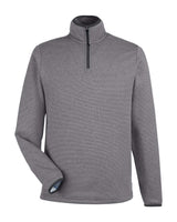 CORE365 Men's Venture Heathered Stripe Quarter-Zip Pullover. CE73 - Black/ White