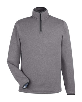 CORE365 Men's Venture Heathered Stripe Quarter-Zip Pullover. CE73 - Black/ White