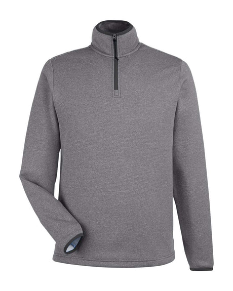 CORE365 Men's Venture Heathered Stripe Quarter-Zip Pullover. CE73 - Black/ White